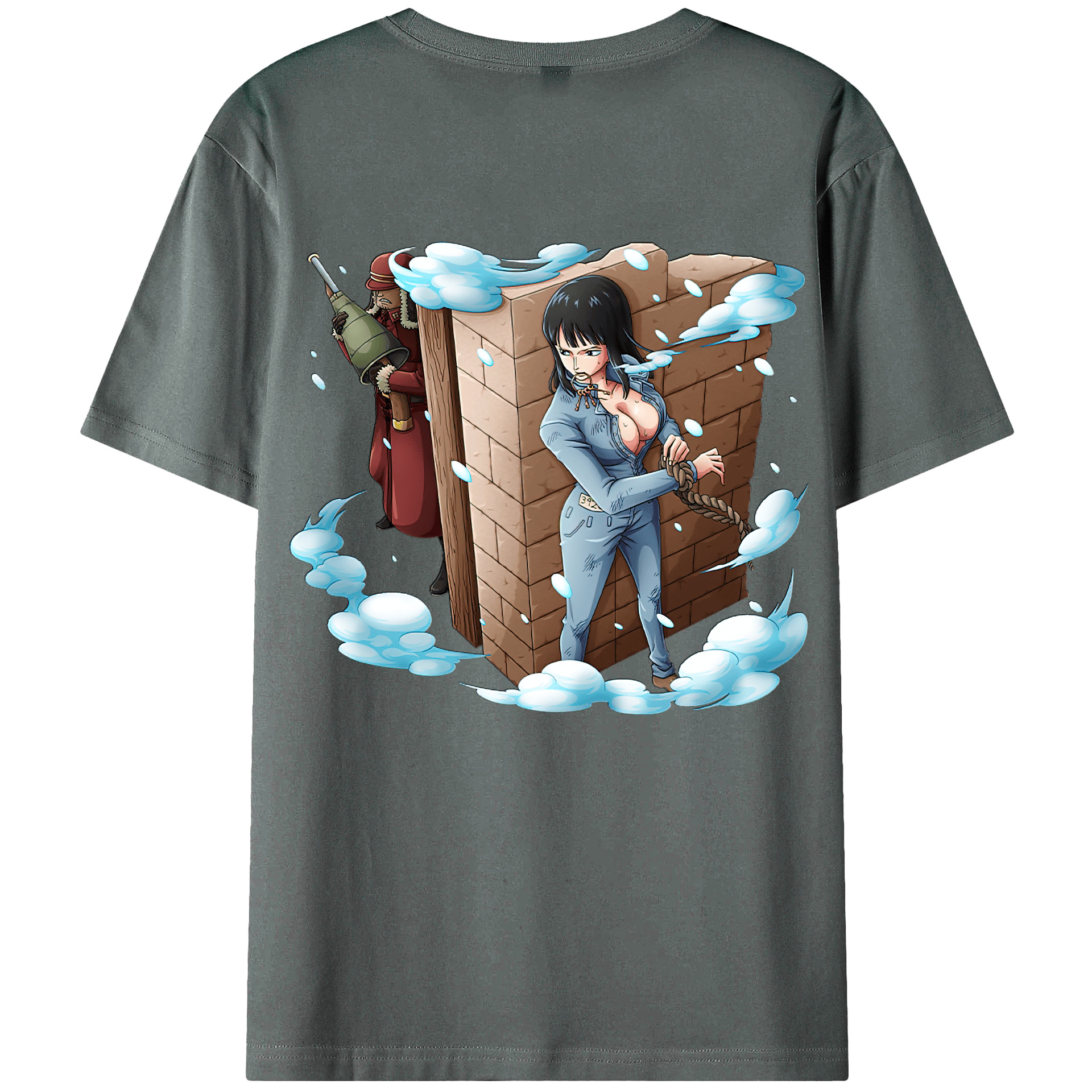 ワンピース ニコ・ロビン ONE PIECE Nico Robin 綿100％ メンズ半袖Tシャツ（バックプリント） 通気性